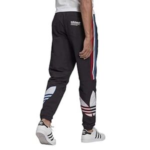 Adidas Men's Black Joggers with Red ,White and Blue Accents. Almost New